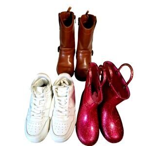 Old Navy + More Girl's Size 8 9 Sneaker Tennis Shoe Rain Boots Bulk Lot of 3